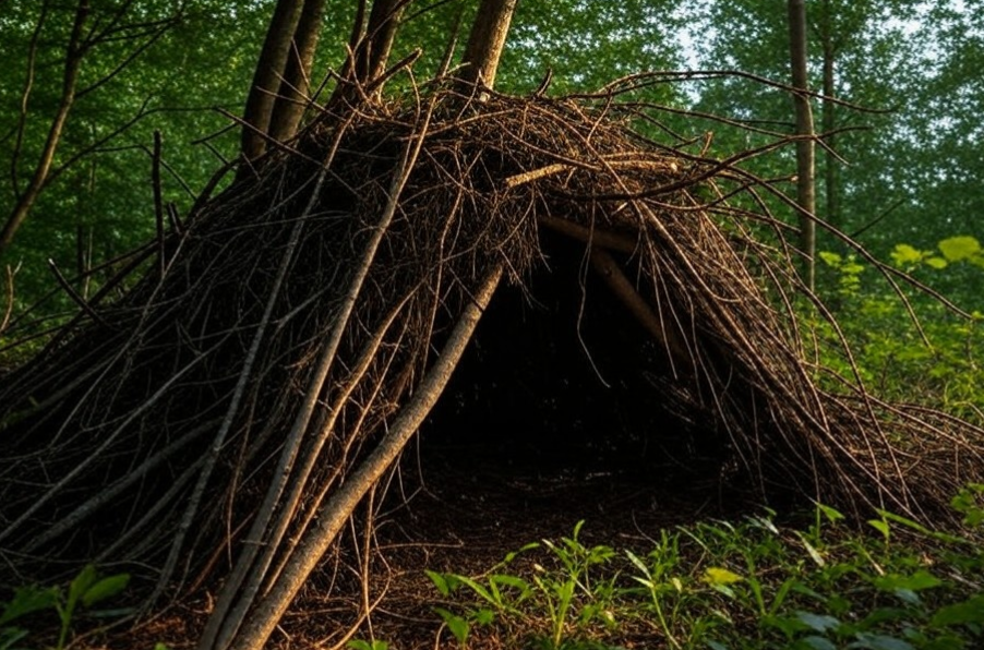 Overlevelse og Bushcraft i Danmark 2025 - Bygge et shelter af grene