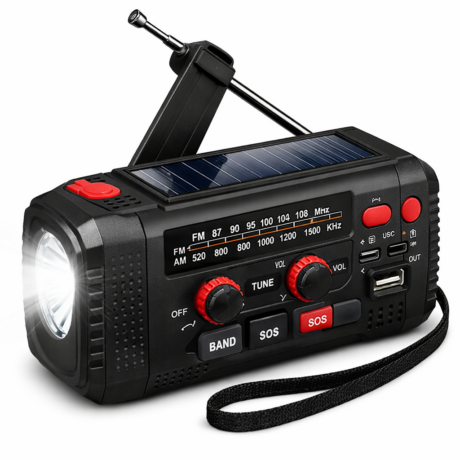 3-i-1 Pro nødradio FM Radio powerbank og lommelygte i 2026